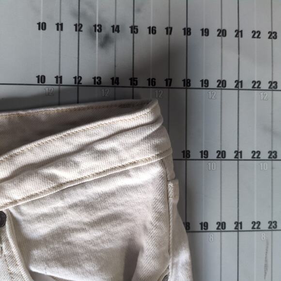 Earnest Sewn Jeans Womens 32 White Cream Skyler Distressed Stretch Preppy - Picture 7 of 8